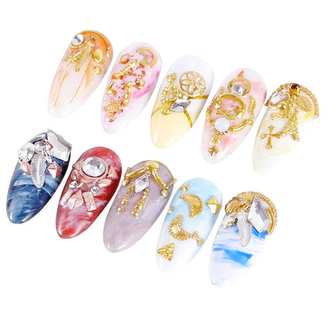 Mixed Shape 3D Nail Art Decoration Wheel Nail Studs Beads Nail Art Accessories