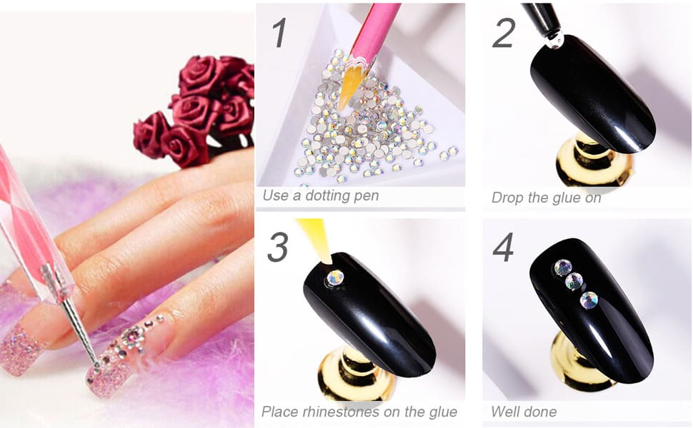 12 Colorful Sharp Crystal 3D Nail Rhinestone Shiny Wheel Nail art For manicure