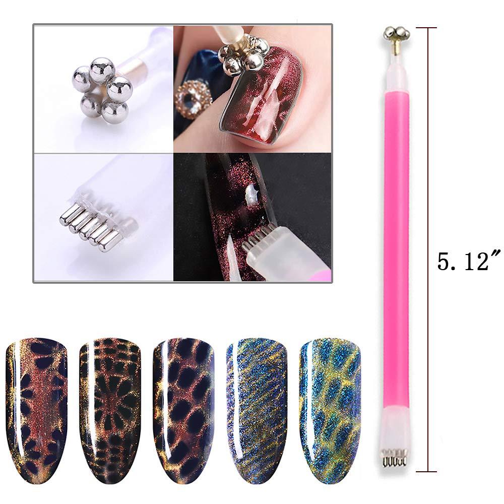 Nail Art Flower Magnet Pen Double Head Flower Design Nail Magnet Stick Nail Art Design for Cat Eye Gel Polish