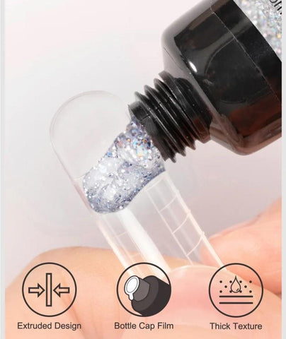 ROSALIND Glitter Extension Gel 30ml Glitter Diamond Nail Builder for Nail Art, Nail Thickening Poly Nail Gel Tube Need UV Lamp