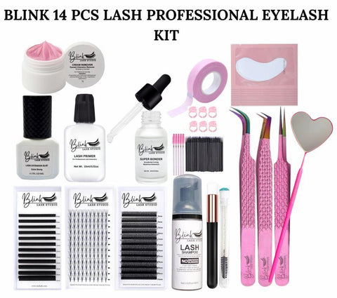 BLINK 14 pcs Premium Quality Eyelash Kit for Professional Saloon