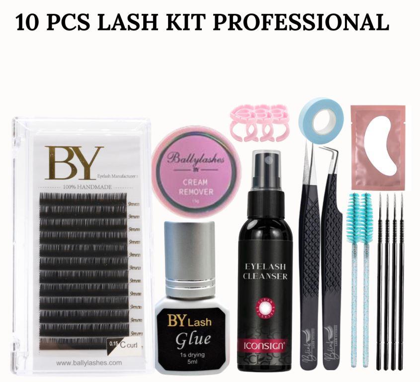 BY 10 Pcs Premium handmade Permanent  Eyelash Extensions Kit For Saloon