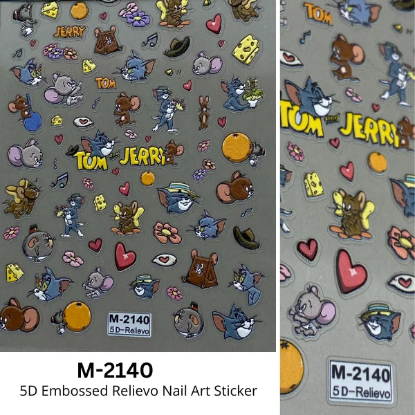 5D Embossed Nail Art Stickers Tom & Jerry, Donald Duck Nail Art Stickers For Girls Add Fun To Your Nails.