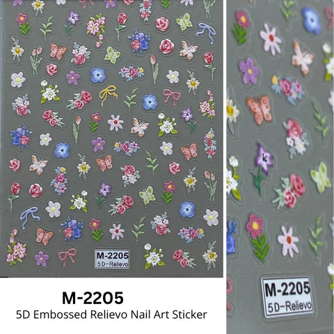 Butterflies & Flowers 5D Embossed Nail Art Decoration Stickers High Quality Nail Are Stickers For Creating Beautiful Nail Designs.