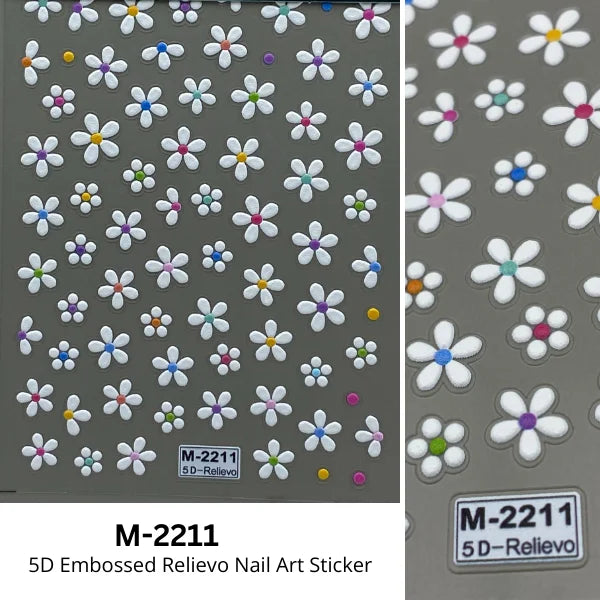 Flower & Lace 5D Embossed Nail Art Stickers Premium Quality Nail Art Stickers Create Flawless Nail Designs.