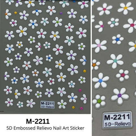 Flower & Lace 5D Embossed Nail Art Stickers Premium Quality Nail Art Stickers Create Flawless Nail Designs.