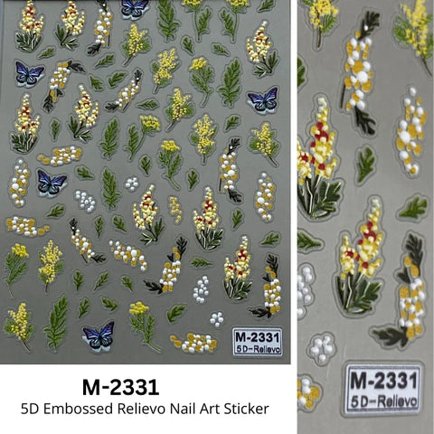 Butterflies & Branches Theme Floral Nail Art Stickers 5D Embossed Nail Stickers For Creating Attractive Nails DIY Nails Creation.