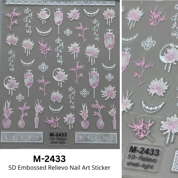 5D Nail Art Stickers Plants & Flowers Nail Decals Unique Nail Stickers For Nail Art Lover & Nail Enthusiasts.