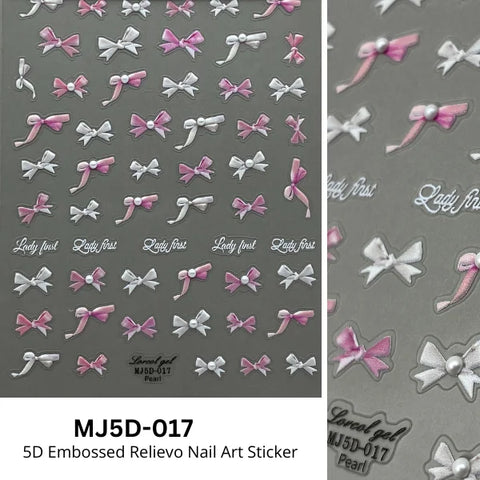 Premium 5D Bow Tie Nail Art Stickers Beautiful Nail Decoration Stickers For Creating Elegant Nail Designs.