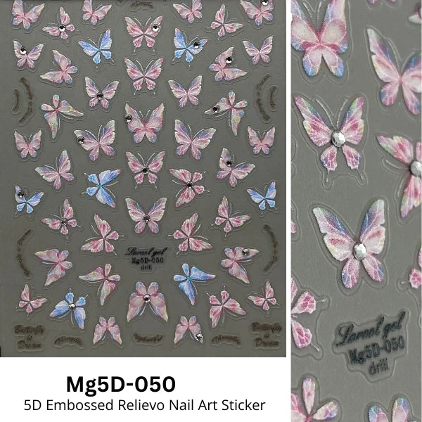 Butterflies Nail Art Stickers 5D Embossed Nail Decoration Stickers Professiaonal Nail Decals For Creating Beautiful Nails At Home.