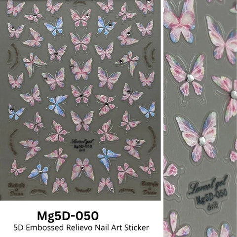 Butterflies Nail Art Stickers 5D Embossed Nail Decoration Stickers Professiaonal Nail Decals For Creating Beautiful Nails At Home.