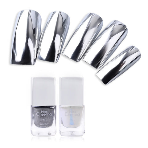 Misscheering Chrome Metallic Silver Mirror Nail Art Polish