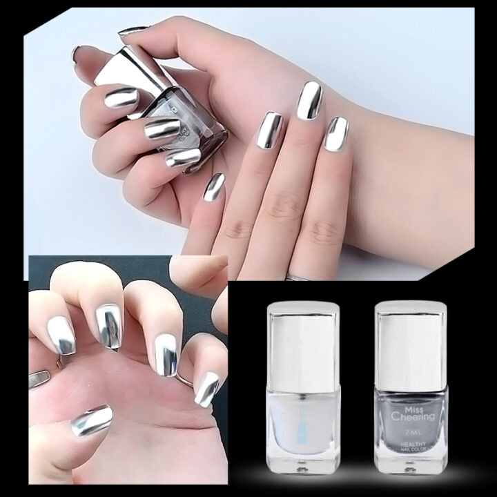 Misscheering Chrome Metallic Silver Mirror Nail Art Polish