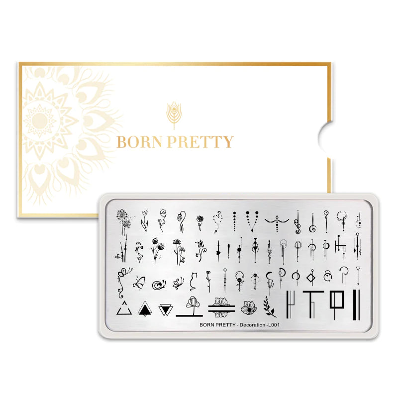 BORN PRETTY Decoration L001 Nail Stamping Plates Heart Love Animal Flower Artist Stamping Template Nail Design Stencil Tools Manicure