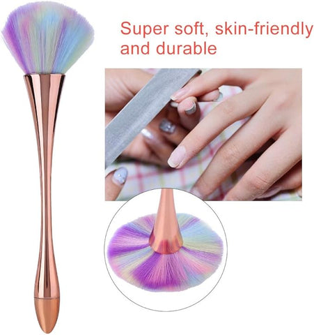 Soft Nail Dust Cleaning Brush, Dust Remover Brushes DIY Nails Tool Cleaner Nail Art Powder Dust Removal Brushes Manicure DIY Tool for Acrylic & UV Nail Gel Powder Rhinestones Makeup Foundation