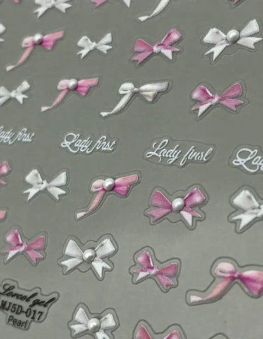 Premium 5D Bow Tie Nail Art Stickers Beautiful Nail Decoration Stickers For Creating Elegant Nail Designs.