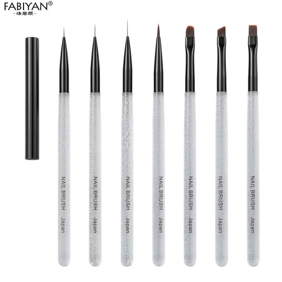 Crystal 7 pcs Nail art Brush Set Professional Nail art Brush Set For Nail Enthusiats and Salon's.