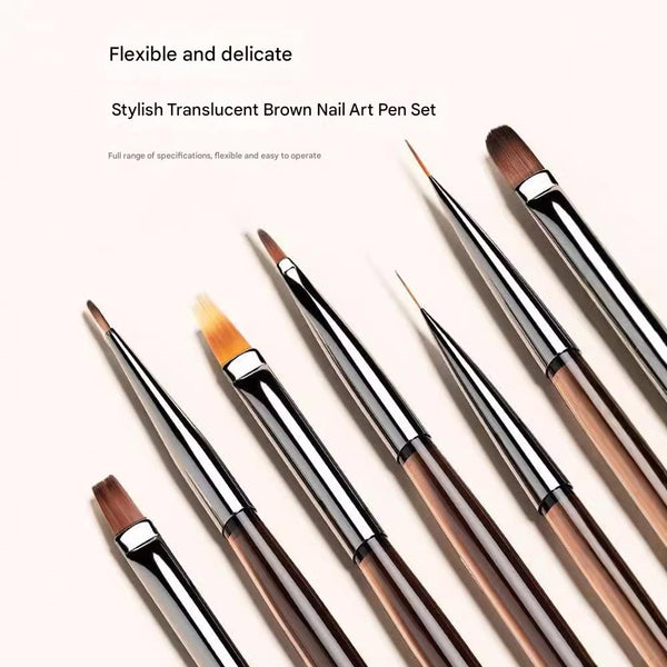 8-Piece Nail Art Brush Set for Liner, Detail and Gel Designs