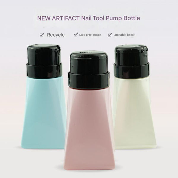 Empty Pyramid Pump Dispenser Bottle for Nail Polish Remover, Acetone & Alcohol