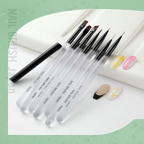 Crystal 7 pcs Nail art Brush Set Professional Nail art Brush Set For Nail Enthusiats and Salon's.