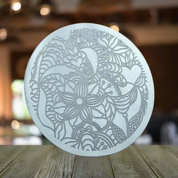 Nail Art Stamping Plates For Creating Flawless Nail Designs Made Easy with Round Stainless Steel Nail Stamping Plates.