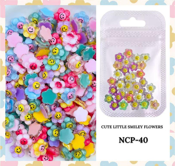 50Pcs New 9mm Cute Mixed Mini Flower Flat Back Resin Scrapbooking DIY Craft Jewelry Decoration Accessorie