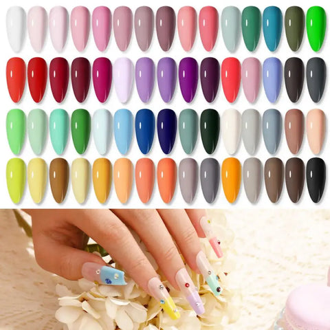 Rosalind Professional 60 Pcs Gel Nail Polish Set Semi Permanent UV Gel Color Box For Professional Nail Enthusiasts