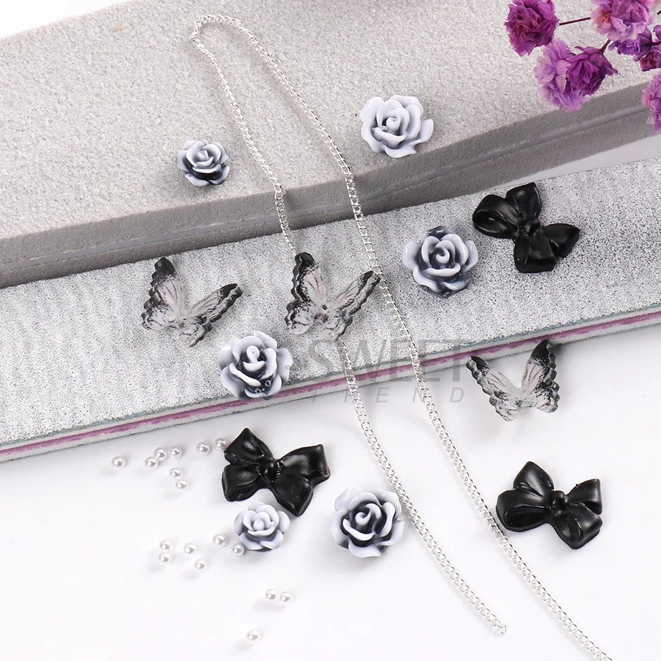 Professional 3d Nail Art Rhinestones Flower & Butterflies Nail Art Charms For Salon Quality Manicures At Home