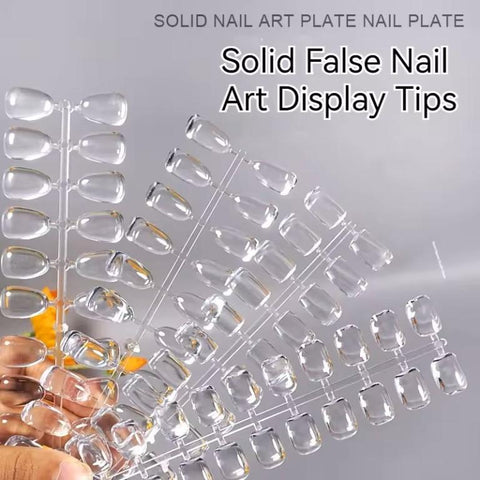 False Nail Tips Color Card Display Shelf Clear Nail Swatches Color Card Gel Polish Square , Almond Shape Nail Art Sample Stand