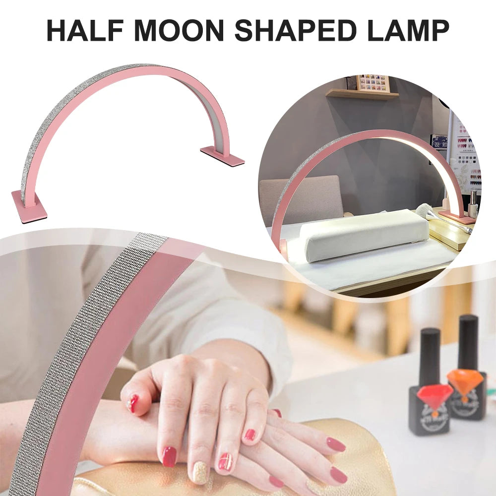 25W Half Moon LED Table Lamp, Nail Art Light Lamp For In Home Manicures and Salon Use.