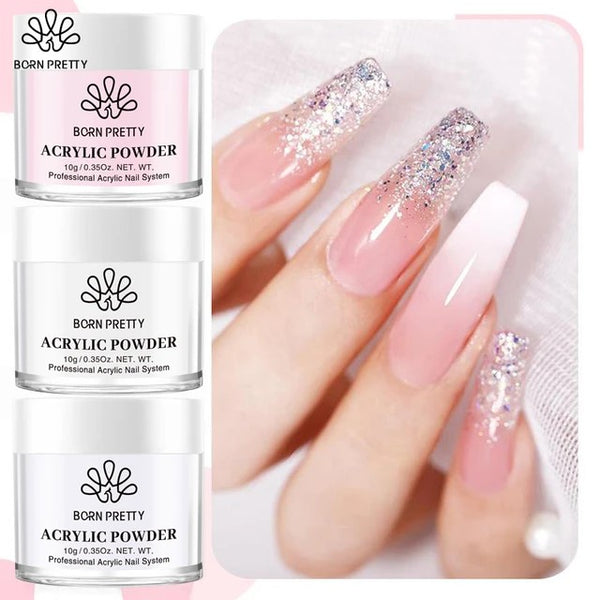 BORNPRETTY Polymer Acrylic Powder 10g Pot for Nail Extension Carving