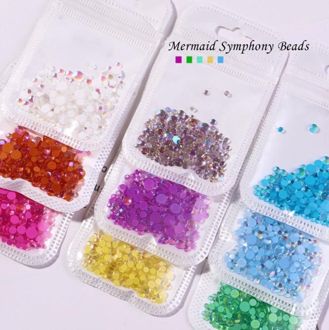 Mermaid Crystal Beads Nails Rhinestones Pearl Nail Art Decoration Symphony 3D Glitter Jewelry for Nail Art Decoration