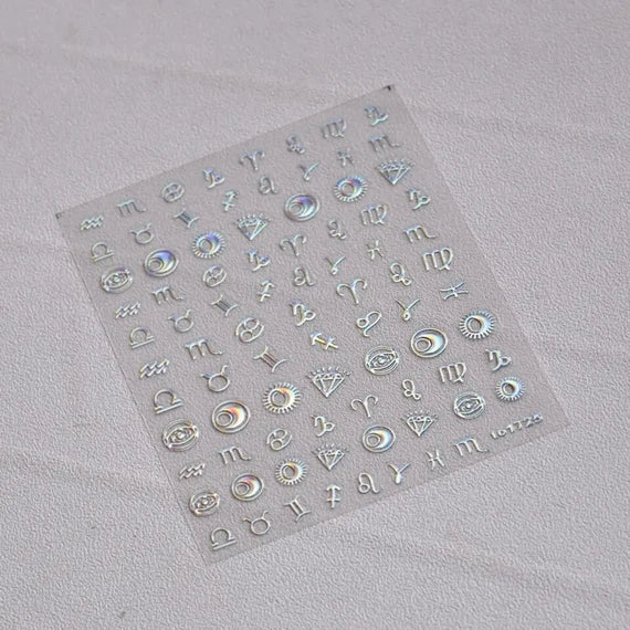 5D Embossed Reliefs Self Adhesive Nail Art Stickers Constellation and Star Sign Nail Art Stickers