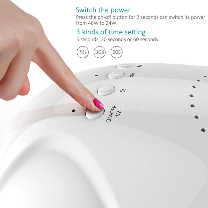 SUNone UV/LED Nail Lamp, SUNUV Gel Nail Light For Nail Polish 48W UV Dryer With 3 Timers SUNone