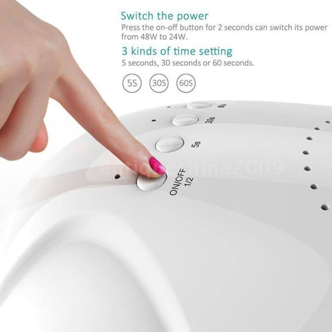 SUNone UV/LED Nail Lamp, SUNUV Gel Nail Light For Nail Polish 48W UV Dryer With 3 Timers SUNone