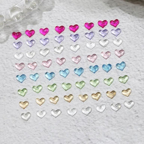 Ice Transparent Colorful 3D Mini Peach Heart Peach Nail Art Gems Manicure Gem Manicure Charms Accessories