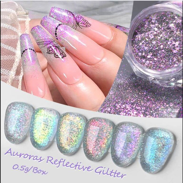 Nichole Diary (0.5g) Reflective Diamond Powder Sparkle Holographic Nail Glitter Dust Pigment