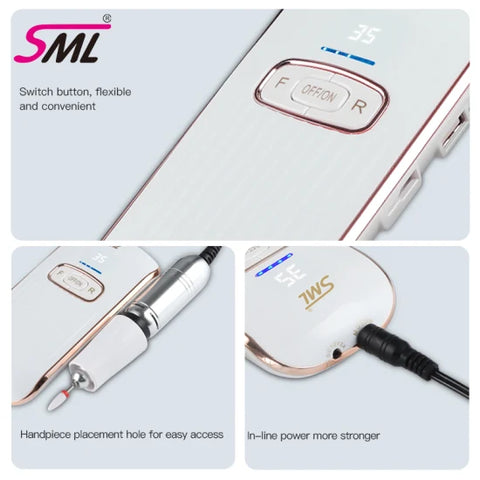 SML M11 Rechargeable Manicure Pedicure Nail Drill High Quality Nail Drill Machine With 6 Replacement Drill Bits