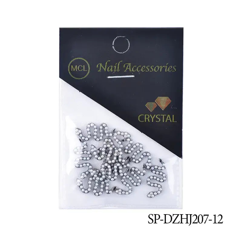 3D Pearl Snake 10 Pcs Pack Nail Art Charms Elegant Pearl Snake Design for Stunning Nail Art Best For Newbies To Create Beautiful Nails With These Charms.