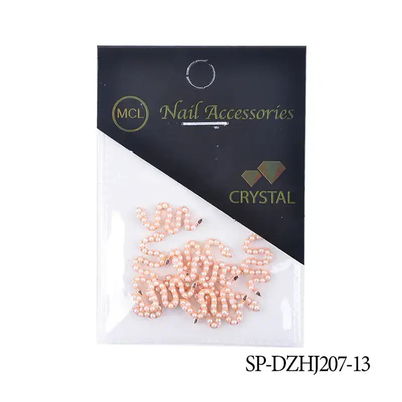 3D Pearl Snake 10 Pcs Pack Nail Art Charms Elegant Pearl Snake Design for Stunning Nail Art Best For Newbies To Create Beautiful Nails With These Charms.