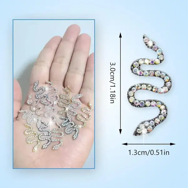 3D Pearl Snake 10 Pcs Pack Nail Art Charms Elegant Pearl Snake Design for Stunning Nail Art Best For Newbies To Create Beautiful Nails With These Charms.