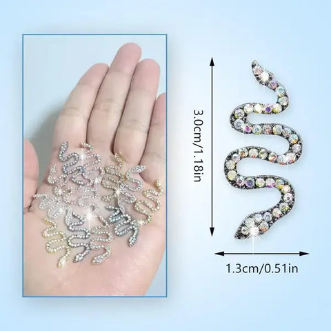 3d Snake Nail Art Charms Sparkling Rhinestone Snake Design for Flawless Nail Art Perfect for Professional Salons and DIY Manicures.s