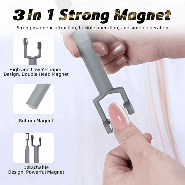 3-in-1 Double-Headed Cat Eye Nail Magnet: Strong Y-Shape for Nail Art