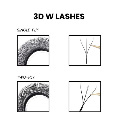 Blink 3DW 0.07D Shape Eyelash Extensions Premade Volume Fan Lashes W Style Lashes Comfortable Volume Natural Eyelash 8-15mm Mix