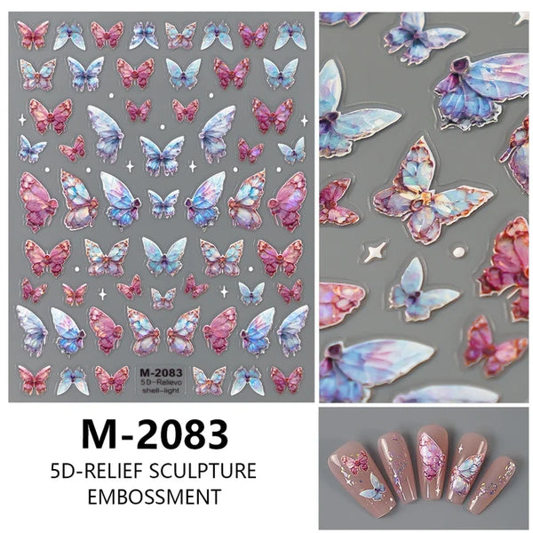 Butterfly & Flowers 5D Nail Art Stickers Premium Nail Art Stickers For Nail Art Enthusiats & Professionals.