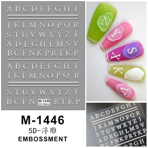 5D Embossed Cute Teady Bear Bow & Alphabets Nail Stickers, Pink Butterflies Nail Art Stickers For Creating Amazing Nail Designs At Home.