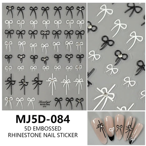 5D Embossed Flowers & Premium Patterns with stones and pearls Nail Art Stickers Which Will Gives Your Nails an Attractive Look Best For Nail Art Enthusiats.