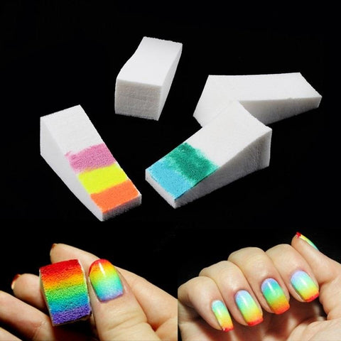 Soft Gradient Nail Art Sponges DIY Color Fade Manicure Tool for Creative Nail Art Designs.