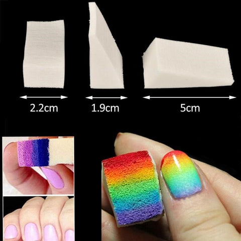 Soft Gradient Nail Art Sponges DIY Color Fade Manicure Tool for Creative Nail Art Designs.