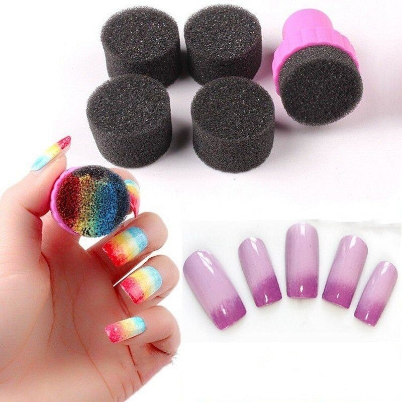 Nail Art Sponge Stamper Brush with Replaceable Heads For Creating Stylish Stamping Nail Designs At Home.